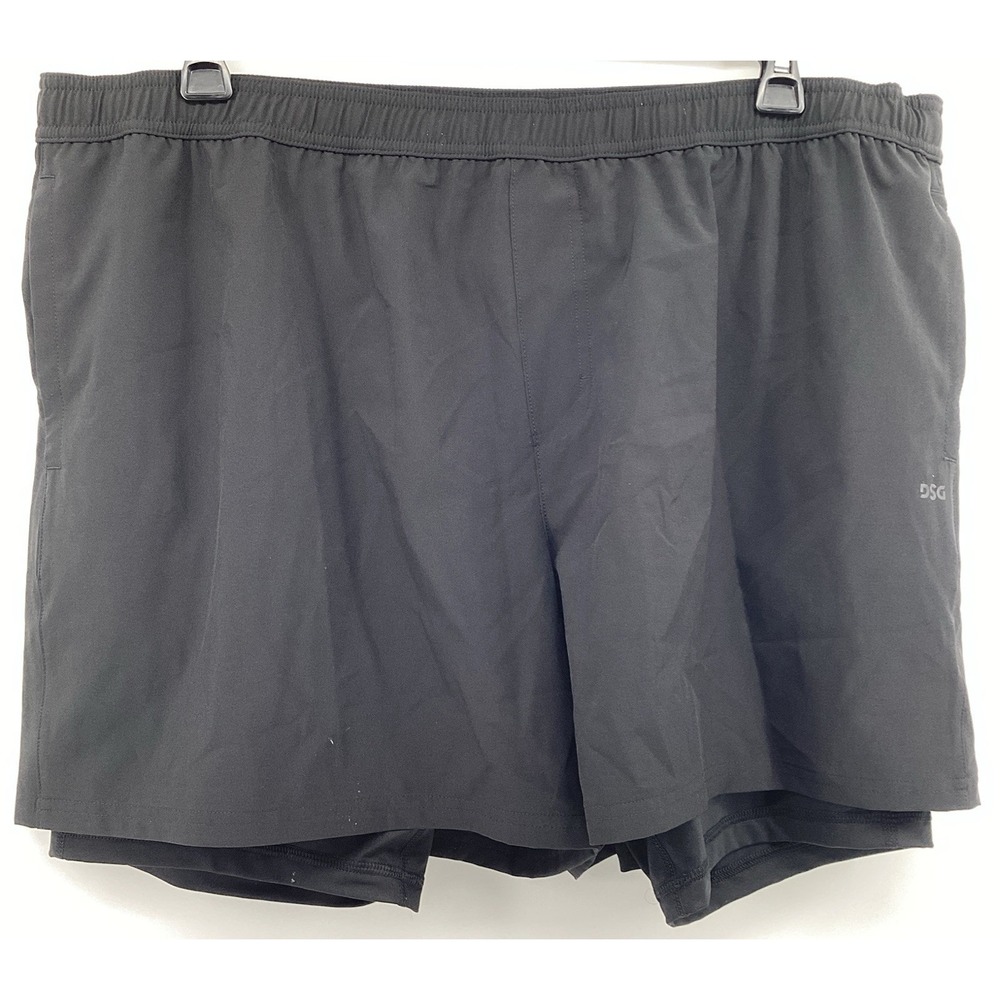 DSG Mens 2-In-1 Agility Short Size XXL Black Lined Workout Running New With Tags